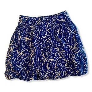 Banana Republic Bubble Skirt w/Pockets Blue and White Silk Lined Boho Size 2